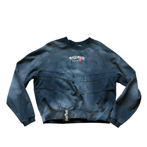 Hyde Park Sweater Double Velocity Crewneck Ash Black Sweatshirt Pullover Size M - Picture 3 of 7